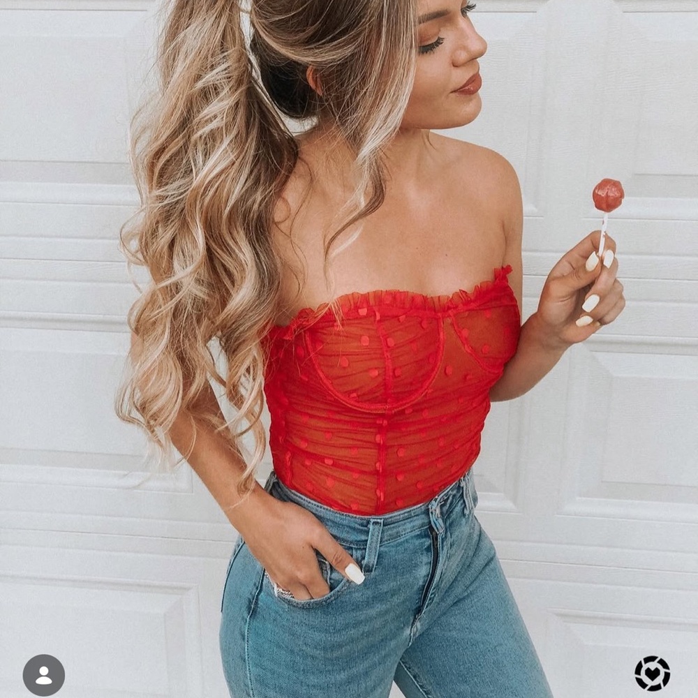 Red Strapless Women’s Bodysuit